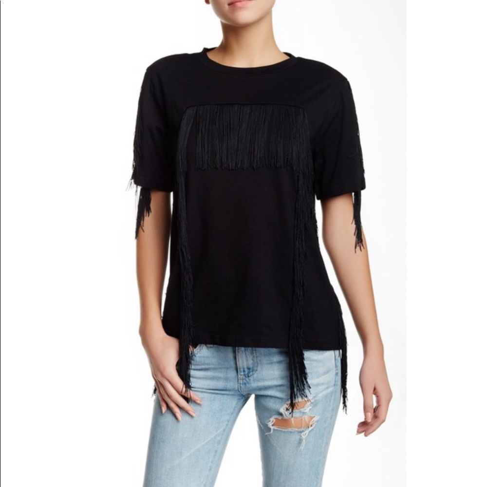 Endless Rose Simply fringe Shirt black Large